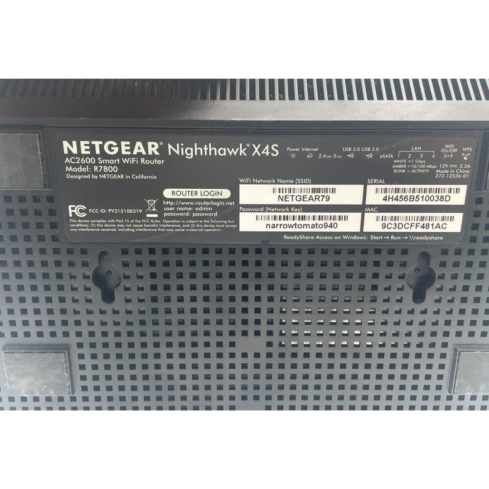 NETGEAR R7800 Nighthawk X4S AC2600 Smart WiFi Router Dual Band WORKING - Picture 8 of 8